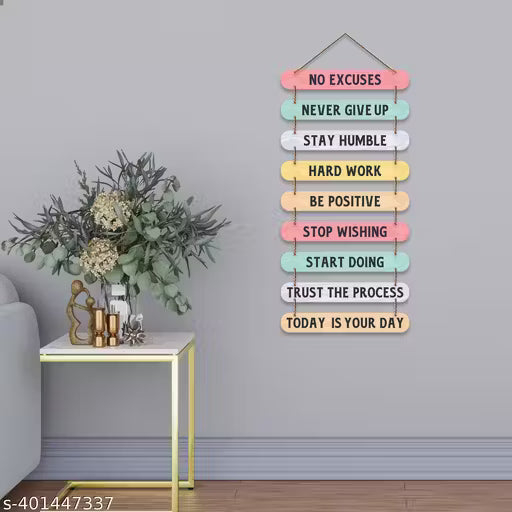 Decorative Motivational Quotes Printed Mdf Wooden Wall Hanging
