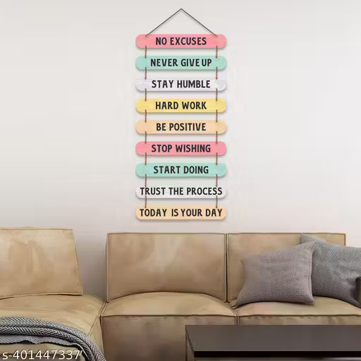 Decorative Motivational Quotes Printed Mdf Wooden Wall Hanging