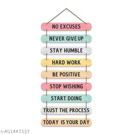 Decorative Motivational Quotes Printed Mdf Wooden Wall Hanging